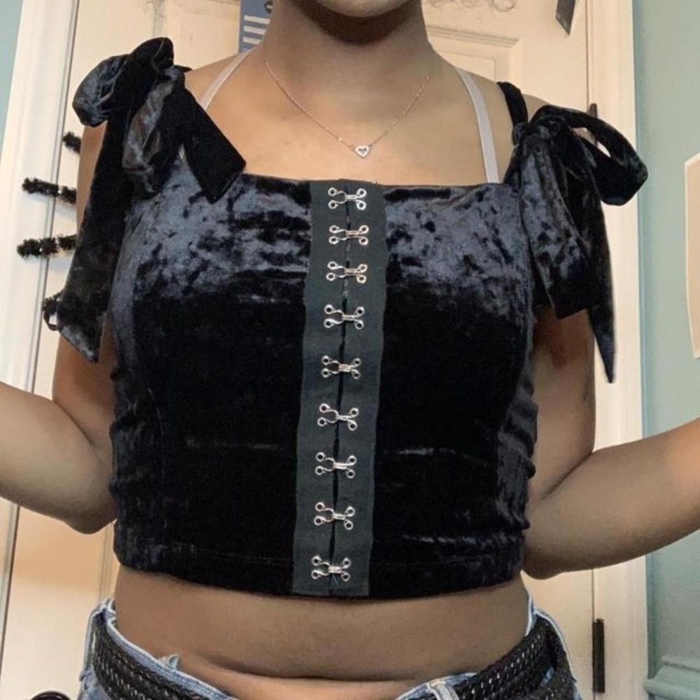 Black velvet corset forever 21 tank top
